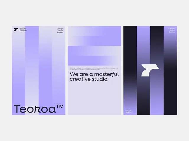 Minimalist Purple Brand Poster Triptych preview image 1