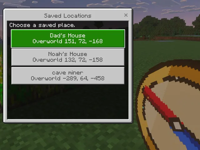 Minecraft 保存位置 UI 样机 preview image 1