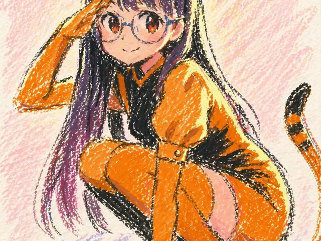 Oil Pastel Anime Catgirl preview image 1