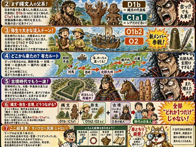 Japanese Y-DNA History Infographic Poster preview image 1