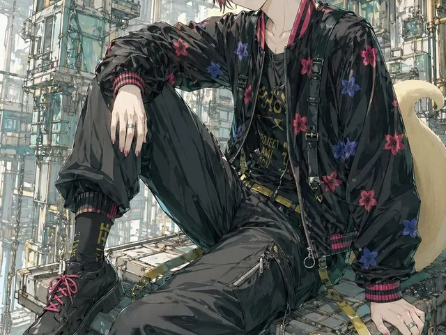 Fox-Eared Streetwear Boy in Steampunk City preview image 1
