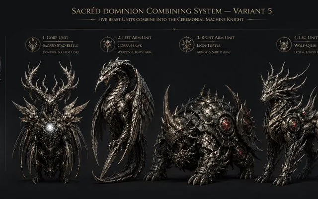 Gothic Five-Beast Combining Mecha Sheet preview image 1