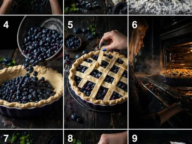 9-Step Rustic Blueberry Pie Collage preview image 1