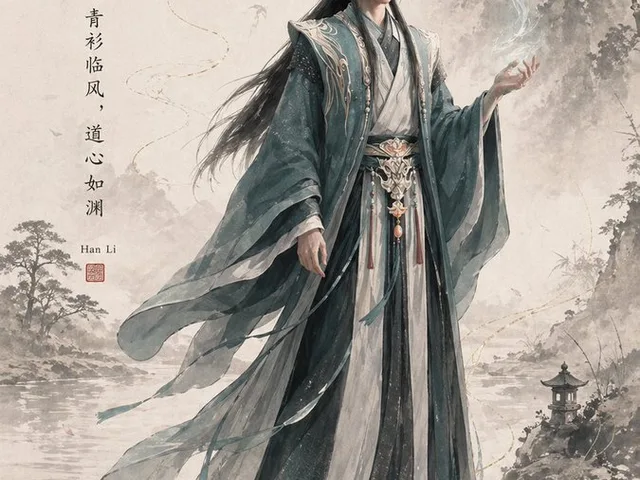 Ink-Wash Han Li Character Poster preview image 1