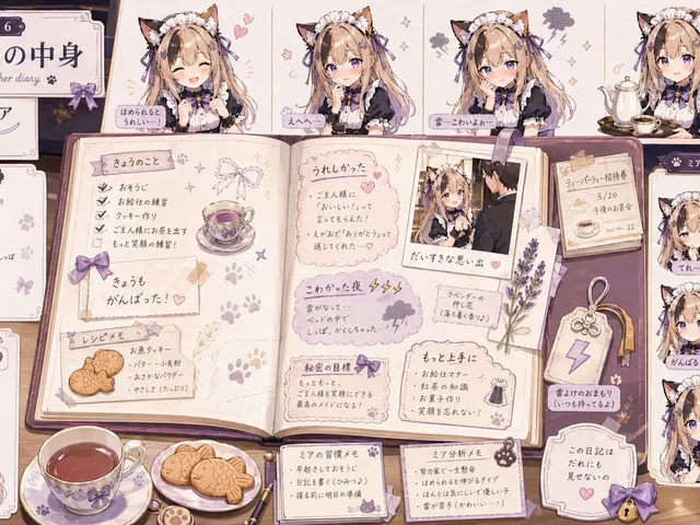 Cat Maid Diary Reference Sheet preview image 1