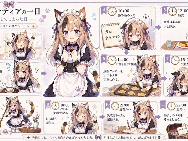 猫女仆每日时间表信息图 preview image 1