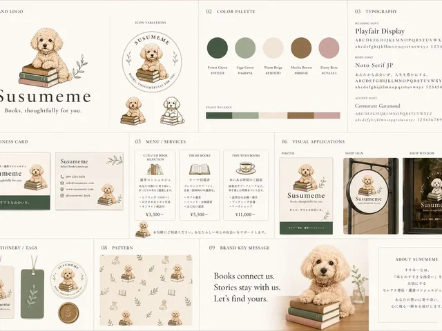 Bookstore Brand Board with Poodle Mascot preview image 1