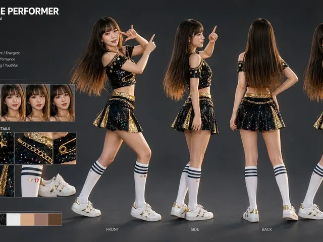 K-Pop Idol 3D Character Sheet preview image 1