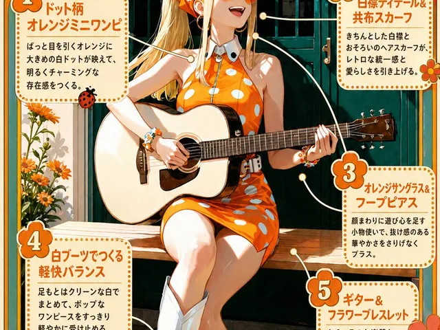 Retro Orange Outfit Analysis Poster preview image 1