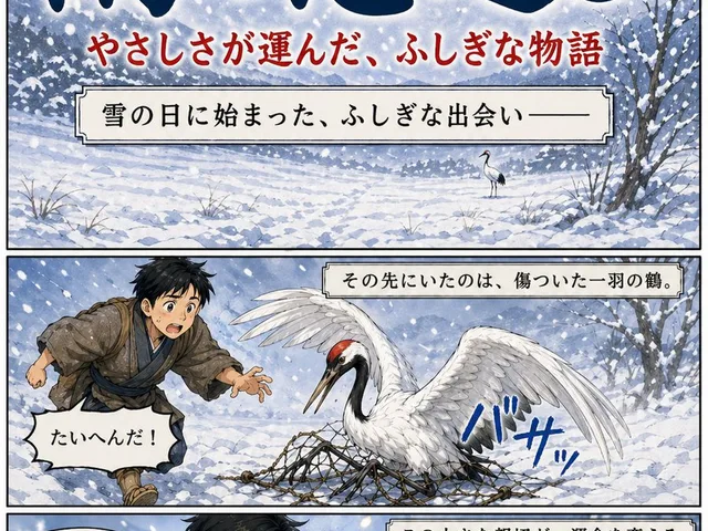 Japanese Crane Folktale Poster preview image 1