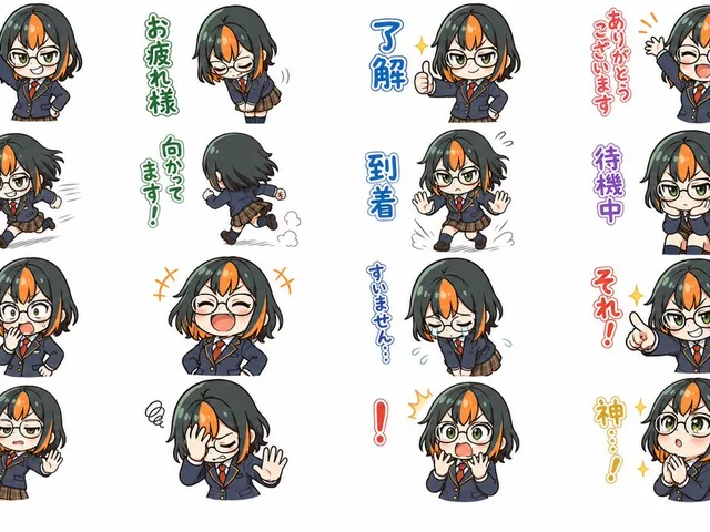 Chibi Japanese Schoolgirl Sticker Sheet preview image 1