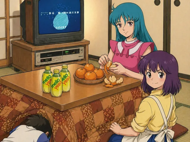 Retro Anime Kotatsu Family Scene preview image 1