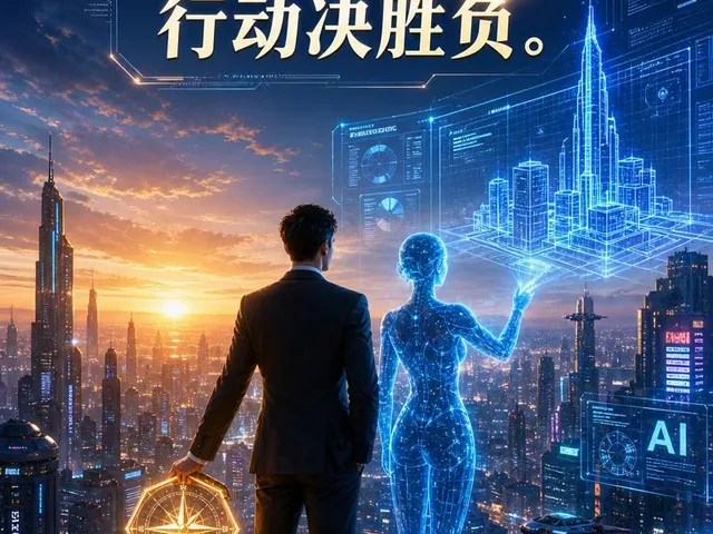 Futuristic AI Era City Poster preview image 1