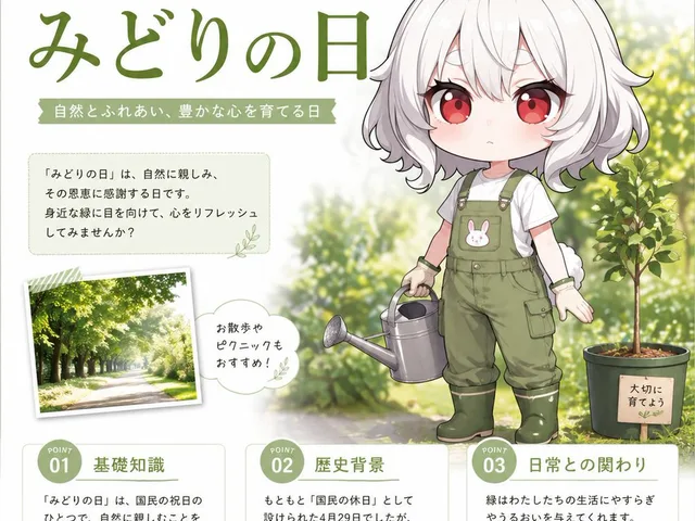 Greenery Day Chibi Infographic preview image 1