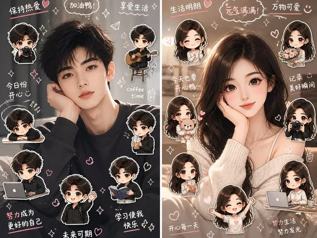 Split-Screen Chibi Selfie Scrapbook preview image 1