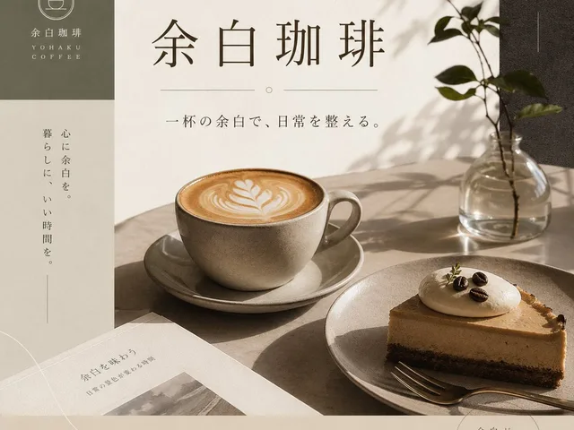 Yohaku Coffee Cafe Announcement Poster preview image 1