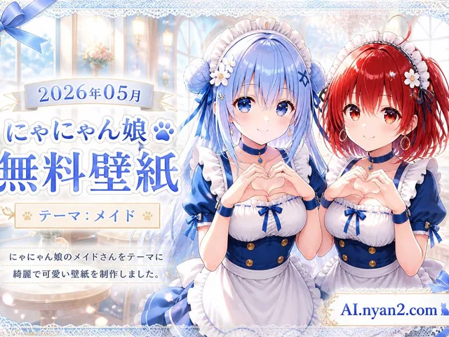 Catgirl Maid Free Wallpaper Banner preview image 1