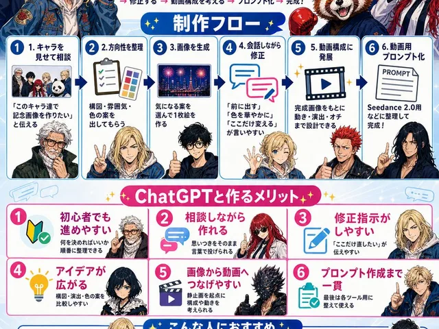 Japanese ChatGPT Image-to-Video Workflow Infographic preview image 1