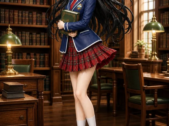 Anime Schoolgirl Library Diorama preview image 1