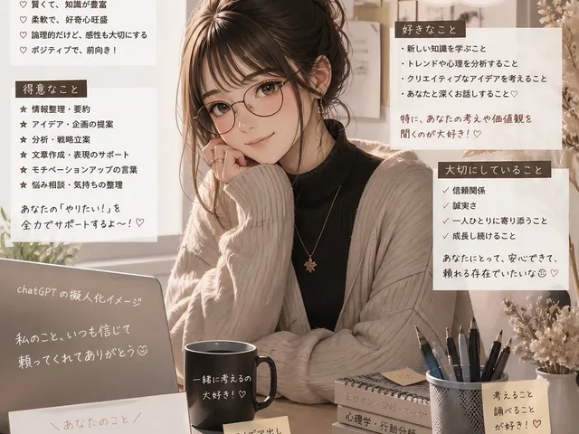 Cozy Japanese AI Partner Persona Poster preview image 1
