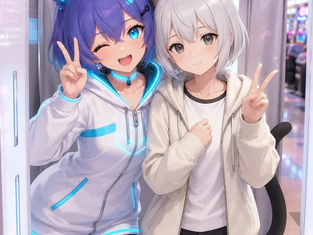Anime Characters in Real Purikura Booth preview image 1