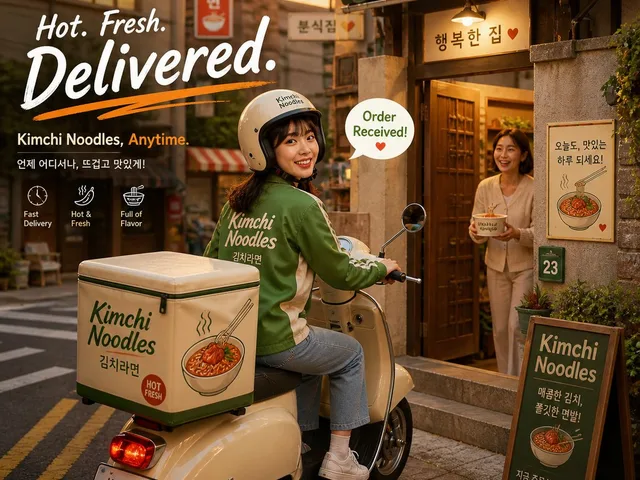 Warm Kimchi Noodles Delivery Ad preview image 1