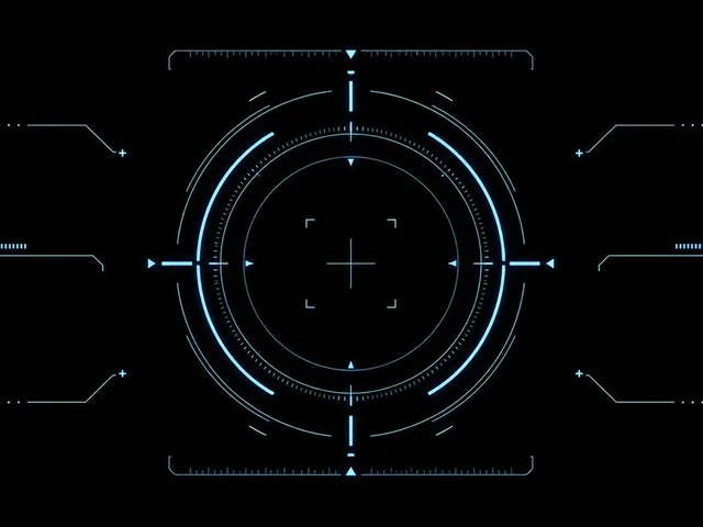 Cyan Sci-Fi HUD Reticle Overlay preview image 1