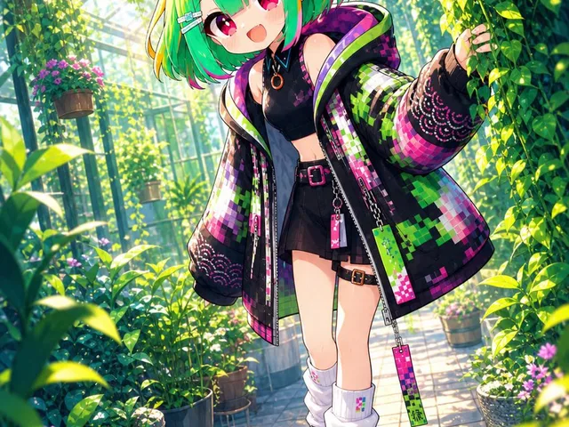 Greenhouse Cyber Streetwear Anime Girl preview image 1
