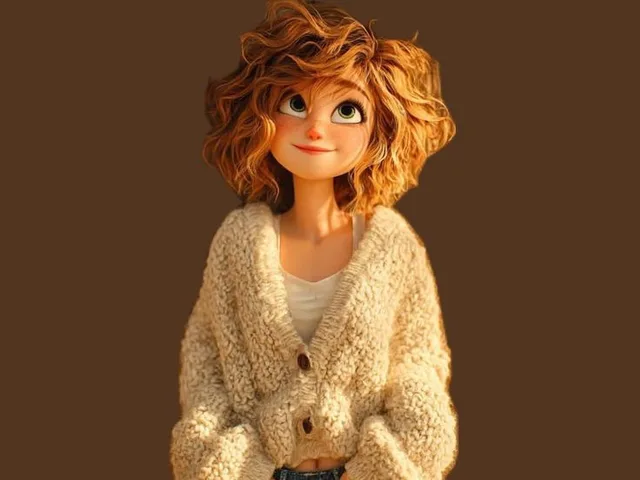 Pixar Style Curly Haired Girl preview image 1