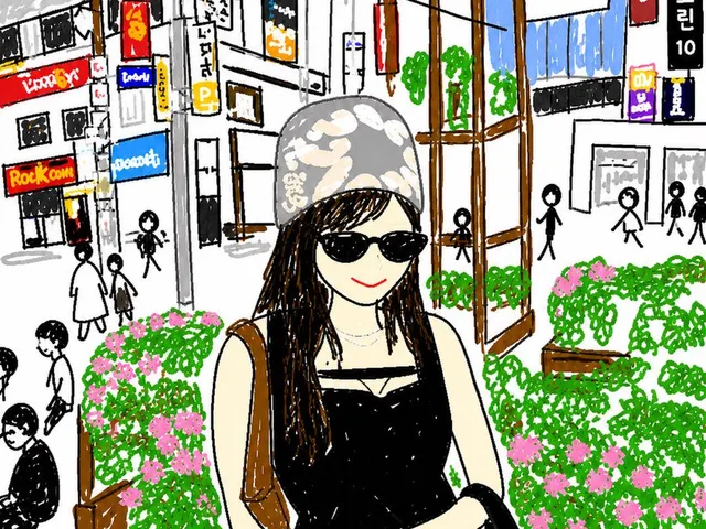 Cute Hand-Drawn Korean Street Portrait preview image 1