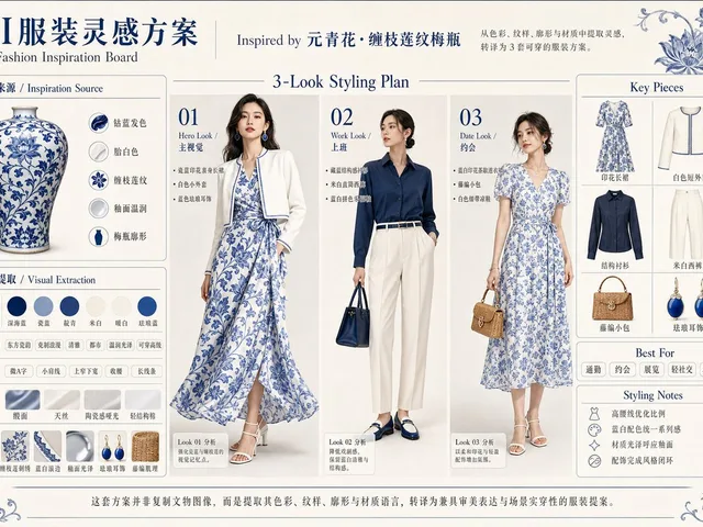 Blue Porcelain Fashion Inspiration Board preview image 1