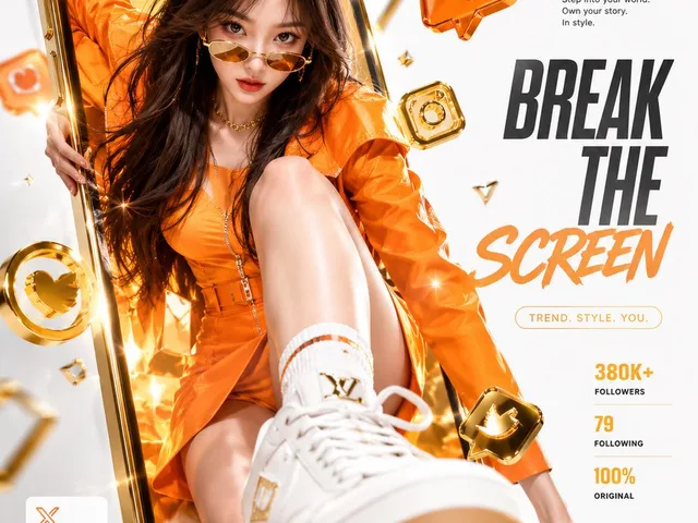 3D Screen Burst Fashion Ad preview image 1