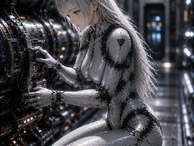 Female Android on a Spaceship preview image 1
