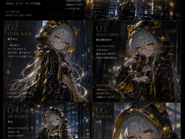 Lumina Gray Cyberpunk Fashion Editorial preview image 1