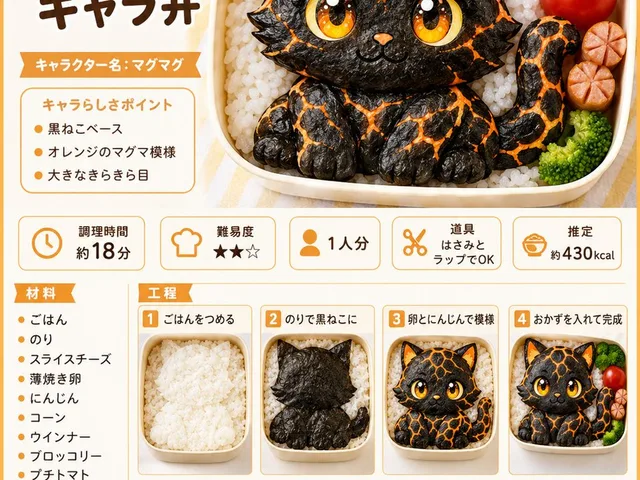 Magma Cat Bento Recipe Infographic preview image 1