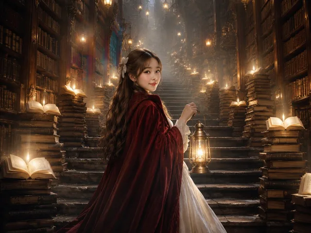 Vintage Librarian Fantasy Portrait preview image 1