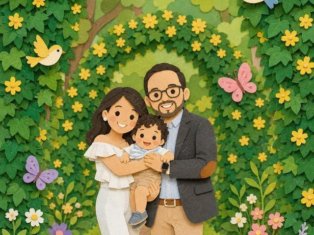 Family Photo Paper-Cut Garden Art preview image 1