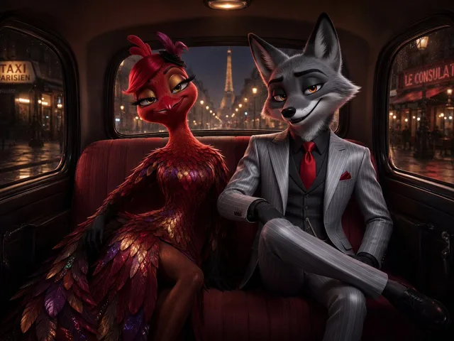 Noir Paris Taxi Anthro Couple preview image 1