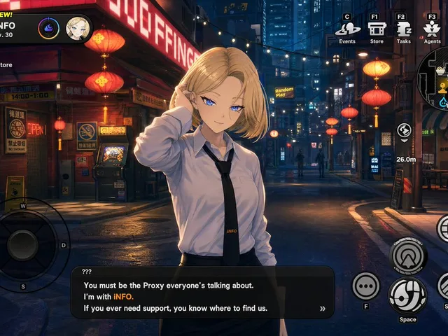 Cyberpunk Gacha Game Dialogue Screenshot preview image 1