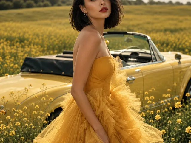 Vintage Yellow Couture Field Portrait preview image 1