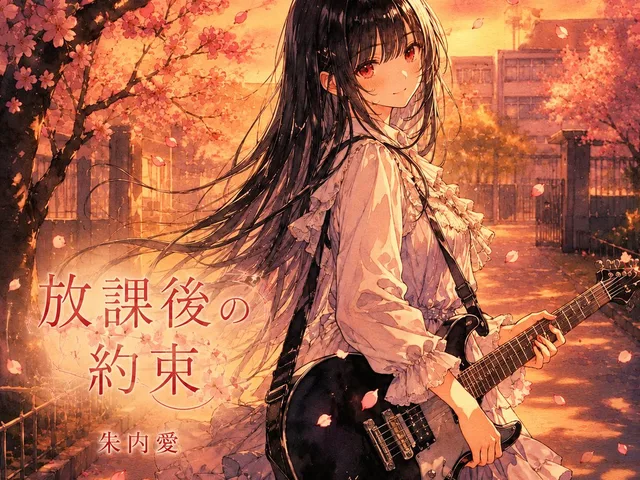 Anime Cherry Blossom Rock Album Cover preview image 1