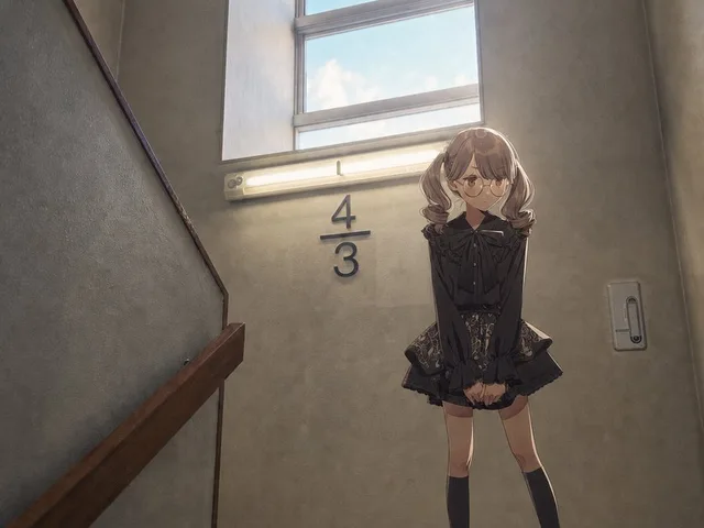 Anime Girl Stairwell Composite preview image 1