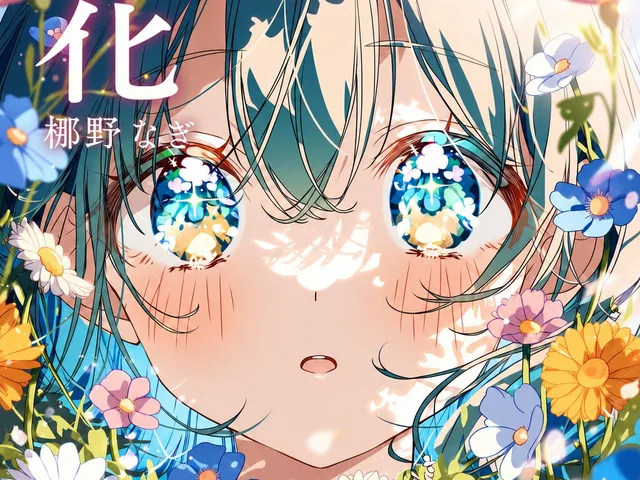 Flower-Framed Anime Cover Portrait preview image 1