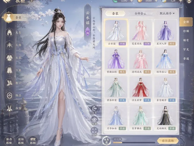 Xianxia Game Character Wardrobe Interface preview image 1
