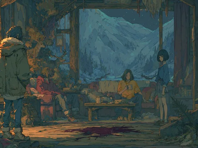 Mysterious Mountain Lodge Anime Scene preview image 1