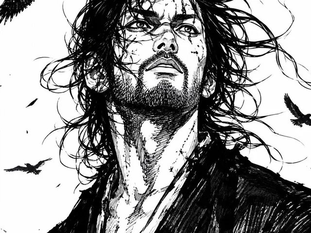 Windblown Ink Samurai Portrait preview image 1