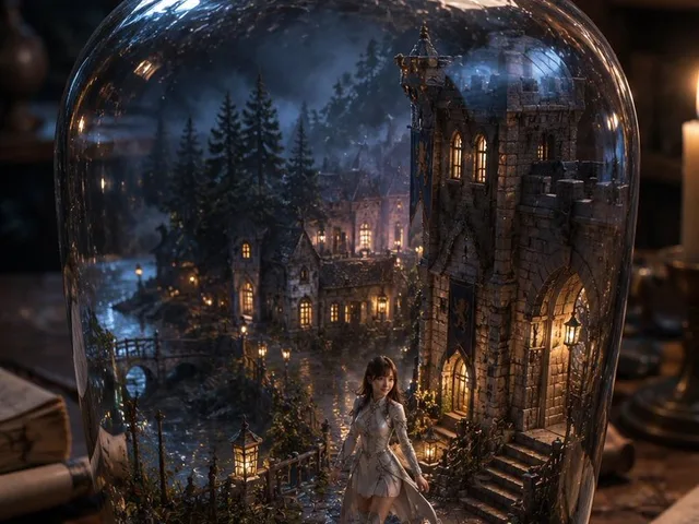 Miniature Fantasy Village in a Glass Bottle preview image 1