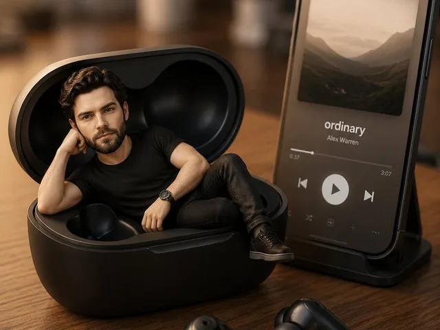 Pixar-Style Earbuds Miniature Scene preview image 1