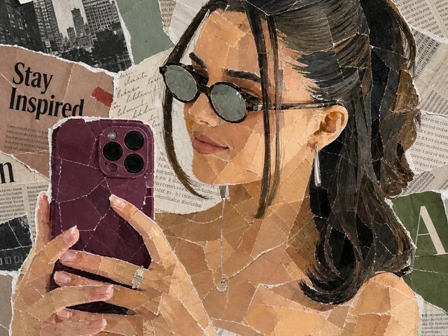 Stylish Woman Mirror Selfie Collage preview image 1