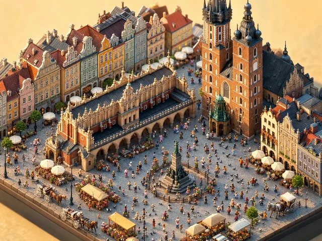 Isometric Krakow Market Square Diorama preview image 1